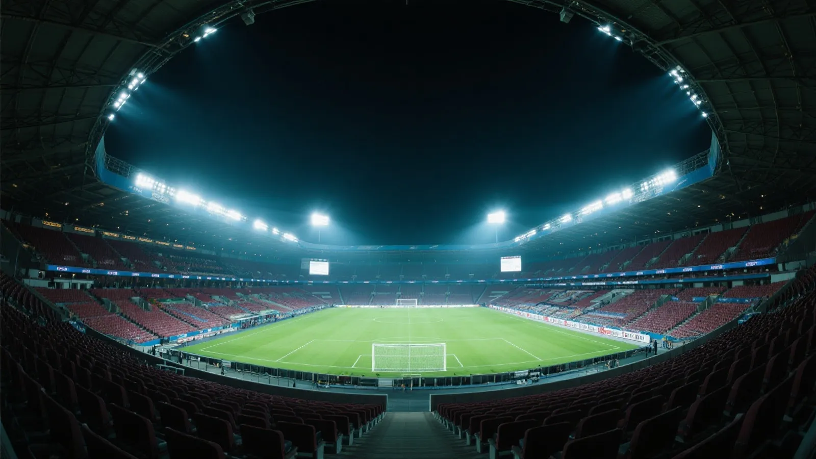 足球场夜赛氛围图